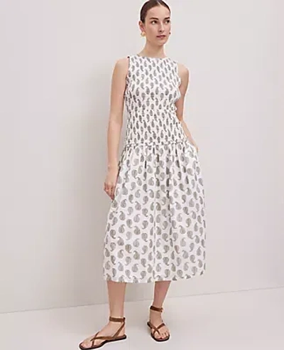 Ann Taylor Weekend Collection Fern Smocked Maxi Dress In Moss Green