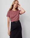 Ann Taylor Weekend Collection Floral Crew Neck Tee