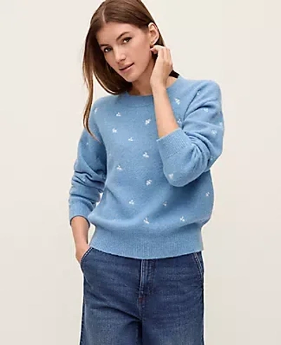 Ann Taylor Weekend Collection Floral Embroidered Sweater