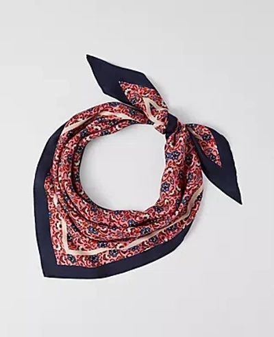 Ann Taylor Weekend Collection Floral Silk Scarf In Pink
