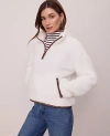 Ann Taylor Weekend Collection Half-zip Sherpa Pullover In White