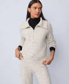 Ann Taylor Weekend Collection Half-zip Sweater In Neutral