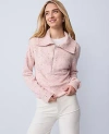 Ann Taylor Weekend Collection Half-zip Sweater In Pink