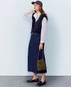 Ann Taylor Petite Weekend Collection High Rise Denim Column Skirt In Refined Dark Indigo Wash