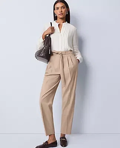 Ann Taylor Weekend Collection High Rise Tapered Pant In Brown