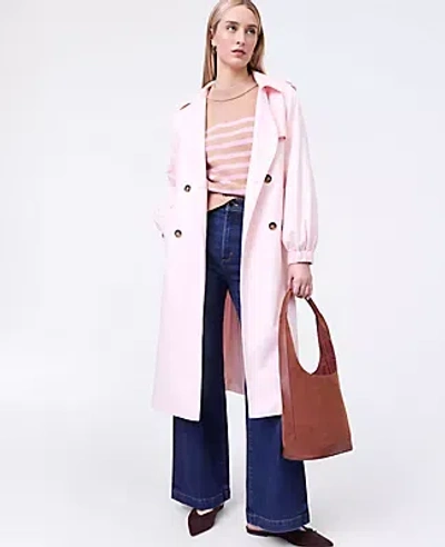 Ann Taylor Weekend Collection Hooded Trench Coat In Pink