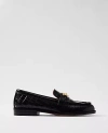 Ann Taylor Weekend Collection Horsebit Croco Loafers In Black