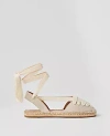Ann Taylor Weekend Collection Lace-up Espadrille Flats In Sands Edge