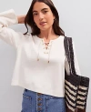 Ann Taylor Weekend Collection Lace-up Top