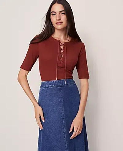 Ann Taylor Weekend Collection Lace-up Top