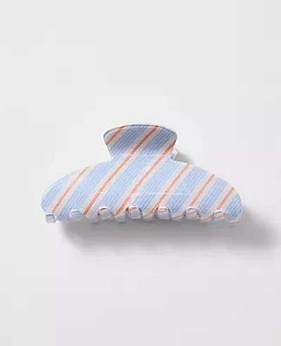 Ann Taylor Weekend Collection Large Striped Hair Clip In White