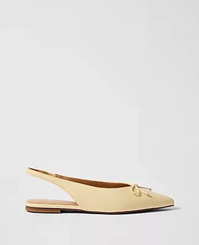 Ann Taylor Weekend Collection Leather Bow Slingback Flat In Multi