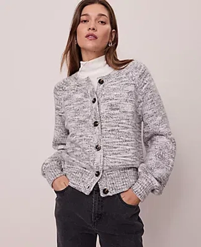 Ann Taylor Weekend Collection Marled Cardigan In Gray