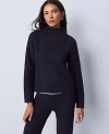 Ann Taylor Weekend Collection Mixed Cable Sweater In Blue