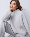 Ann Taylor Weekend Collection Mixed Cable Sweater In Gray