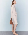 Ann Taylor Weekend Collection Mock Neck Raglan Sweater Dress In Pale Sand Heather