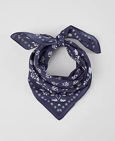 Ann Taylor Weekend Collection Petaled Square Scarf In Night Sky