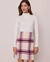 Ann Taylor Weekend Collection Plaid Mini Skirt In White