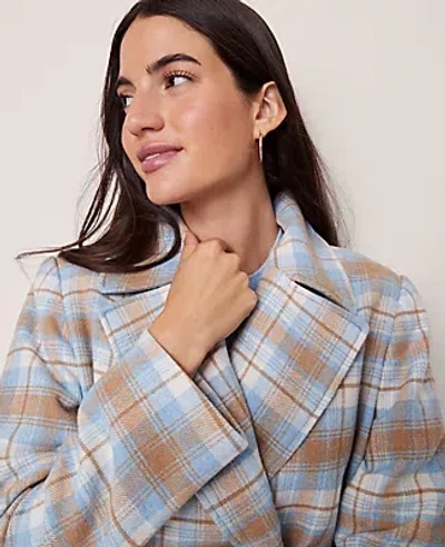 Ann Taylor Weekend Collection Plaid Short Trench Coat