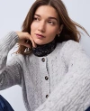 Ann Taylor Weekend Collection Pointelle Cardigan In Gray