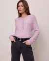 Ann Taylor Weekend Collection Pointelle Henley Sweater In Purple