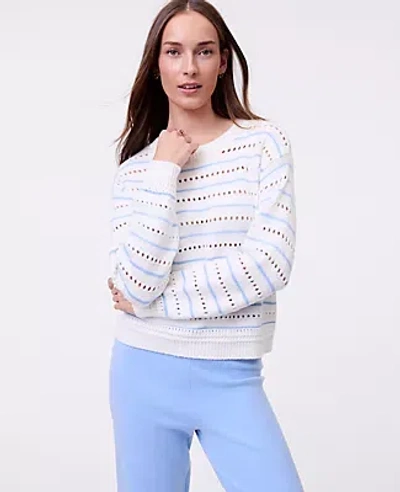 Ann Taylor Weekend Collection Pointelle Striped Sweater