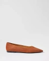 Ann Taylor Weekend Collection Pointy Toe Suede Ballet Flats In Brown