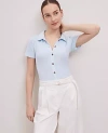 Ann Taylor Weekend Collection Polo Shirt In Zephyr Blue