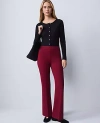 Ann Taylor Weekend Collection Ponte Flare Pant In Burgundy