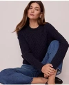 Ann Taylor Weekend Collection Popcorn-stitch Cable Sweater In Black