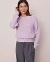 Ann Taylor Weekend Collection Popcorn-stitch Cable Sweater In Purple