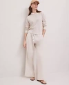 Ann Taylor Weekend Collection Pull-on Wide-leg Pant In Natural Flax