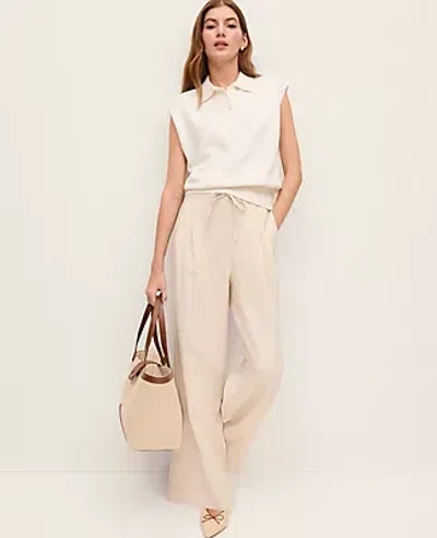 Ann Taylor Weekend Collection Pull On Wide-leg Pant In Sand