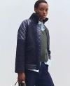 Ann Taylor Petite Weekend Collection Quilted Cable Sweater Jacket In Night Sky