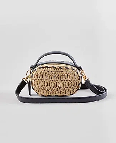 Ann Taylor Weekend Collection Raffia Mini Crossbody Bag In Natural