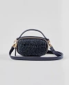Ann Taylor Weekend Collection Raffia Mini Crossbody Bag In Night Sky