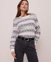 Ann Taylor Weekend Collection Relaxed Fair Isle Sweater In Purple