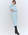 Ann Taylor Petite Weekend Collection Ribbed Sweater Dress In Nordic Sky Blue