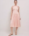 Ann Taylor Weekend Collection Ruffle Midi Dress In Ceramic Pink