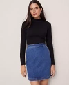 Ann Taylor Weekend Collection Ruffle Mock Neck Top In Black