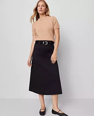 Ann Taylor Weekend Collection Sateen Full  Midi Skirt