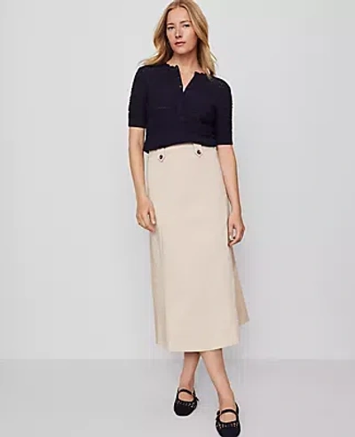Ann Taylor Weekend Collection Sateen Full  Midi Skirt