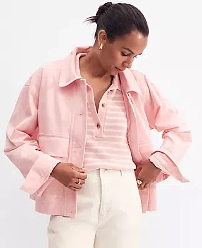 Ann Taylor Weekend Collection Shirt Jacket In Berry Mousse