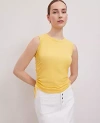 Ann Taylor Petite Weekend Collection Side-tie Tank Top In Mimosa