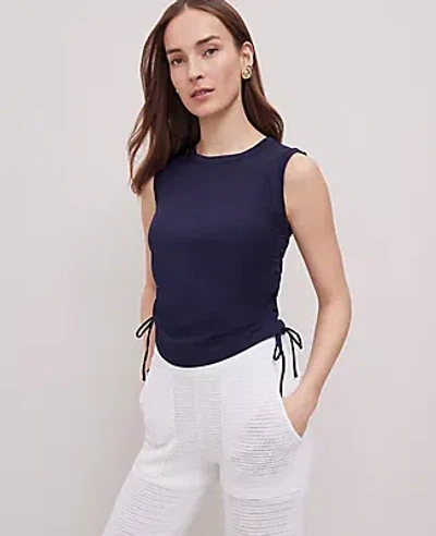 Ann Taylor Weekend Collection Side-tie Tank Top In Night Sky