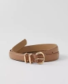 Ann Taylor Weekend Collection Skinny Leather Belt In Brown