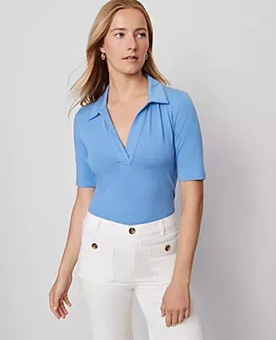 Ann Taylor Weekend Collection Split Neck Polo Top