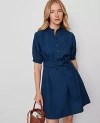 Ann Taylor Weekend Collection Stand Collar Belted Dress