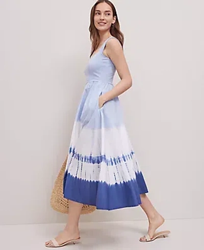 Ann Taylor Weekend Collection Strappy Flare Midi Dress In Zephyr Blue