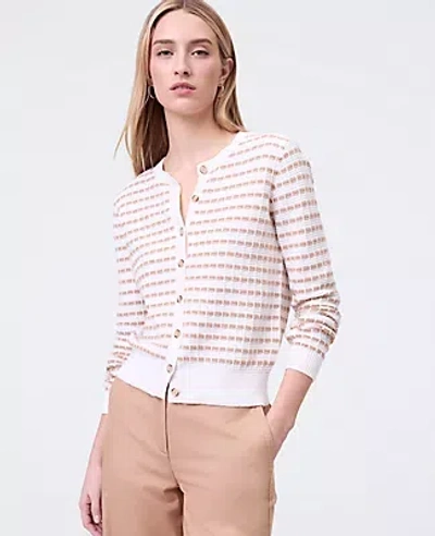 Ann Taylor Weekend Collection Striped Ann Cardigan